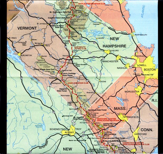 AT Map 5 : Connecitcut, Massachusetts, Vermont, and New Hampshire
