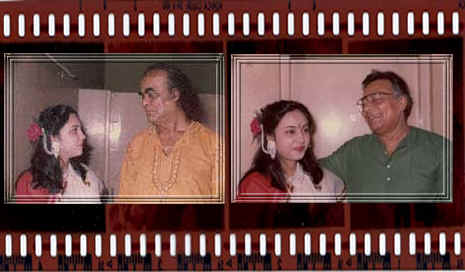 LEFT -> Famous  'Baul' Pralhad Bhramachari wish Sanchita for next Generation *** RIGHT - > Famous Bengali Film Actor Dilip Roy loves Sanchita like his daughter.