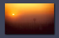 Foggy sunset