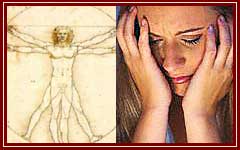 Picture of woman and medical figure of man