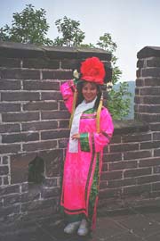 Girl in costume on Great Wall