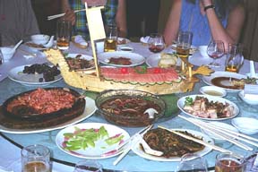 Lox served in a boat