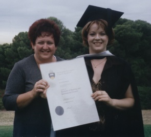 Kylie and her Mom at graduation