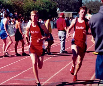 Mark runs track at Bella Vista HS, Spring 2001