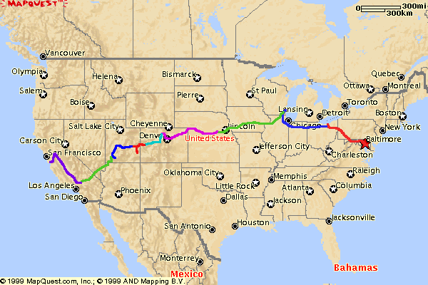 Map of the trip