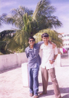 Sudhir n me as playboys on his uncle house terrace in Tirupati during our plus two