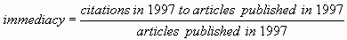 Immediacy calculation