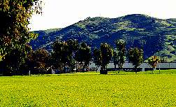 Coyote Peak and Santa Teresa Hills above an industrial park near Santa Teresa Blvd