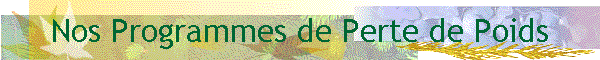 Nos Programmes de Perte de Poids