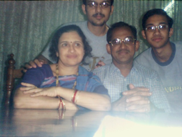 This is my family. Mom,Myself[standing],Dad and Brother Rajesh