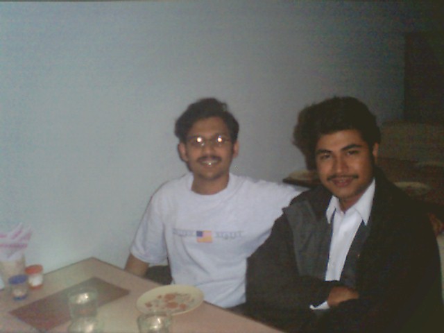Myself and Suresh Anand inside Raj Dhaba [A Dhaba/Hotel in Hyderabad]