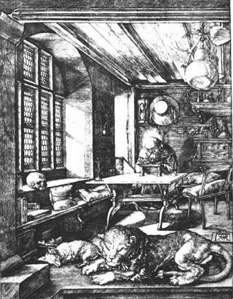 S�o Jer�nimo em sua cela - Gravura de Albrecht D�rer
