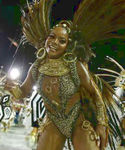 Hot Brazilian carnival black girl samba parade