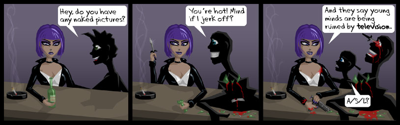 I might make a new scribbly comic style, then I'll be able to pump these things out.