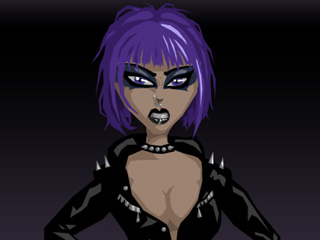 Black lipstick and way too much eye make-up.  If I was in fishnet, I'd be the gothest motherfucker around!