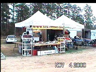 Our trailer and everything at TNT Kartway - November 2000