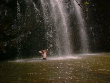 aly taking a shower