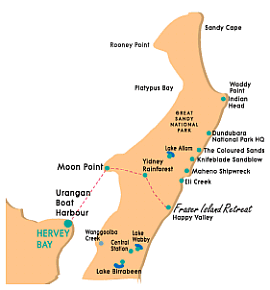 map of fraser island, see: www.seefraserisland.com