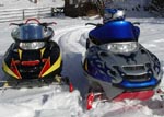 Our custom painted sleds.