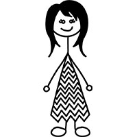 Chevron Dress Stick Figure