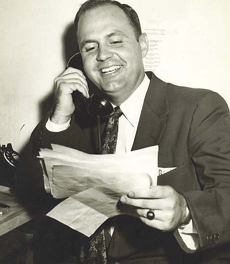 James Gardner reading election results.
