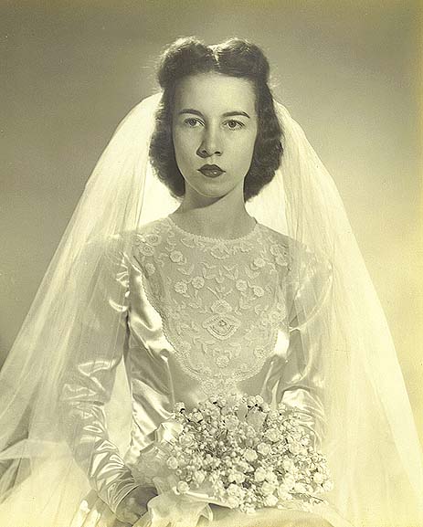 Mary Ella Buchanan in her wedding dress.