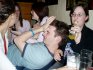 I think someone may have hit him in the head with a drink or somethin' ... either way, no one actually cares as you can see. :P
