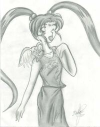 Sasami looking cute with Ryoohki on her shoulder...I like her clothes, hehe