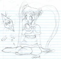 Sasami looking kawaii and happy!