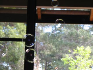 Bubbles blown by me in the MARS room