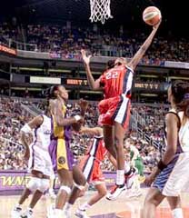 Cheryl Swoopes of the Houston Comets is one of the best players in professional women's basketball