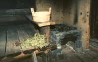 Smoke sauna interior