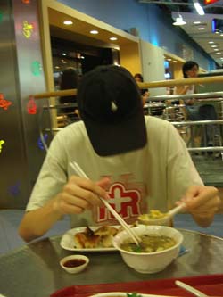 camera shy me eating