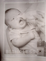 poor kid, sacrificing his right nostril in the name of creative advertising...