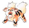 Growlithe-fire type-evolves with fire stone