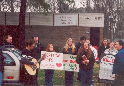 Saving Arrows protesting A Tidewater Women's Health Clinic