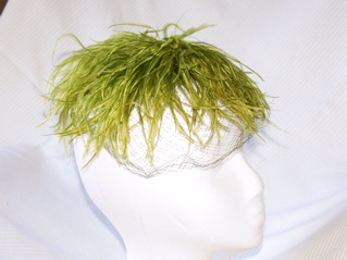 #19 Vintage green feather fascinator $5