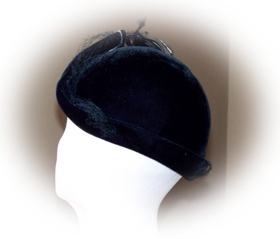 #33 Vintage black velvet pillbox; was $10 now $5