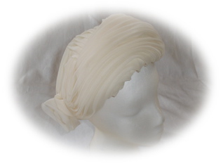 #42 Vintage cream fabric-covered pillbox; was $10 now $5