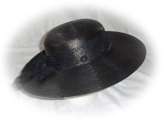 #44 Black p.p. with lace band (used); was $10 now $5