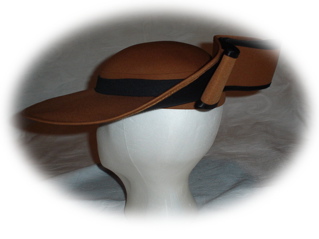 #45 Brown/black covered buckram hat (used); was $10 now $5