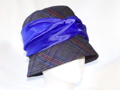 #23 One-of-a-kind plaid fabric hat with organza band by Garden Party; $20