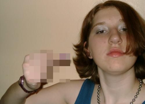 yeah...she is giving you the finger