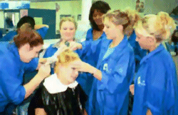 Seguin Beauty School students learn styles for men, women and children.