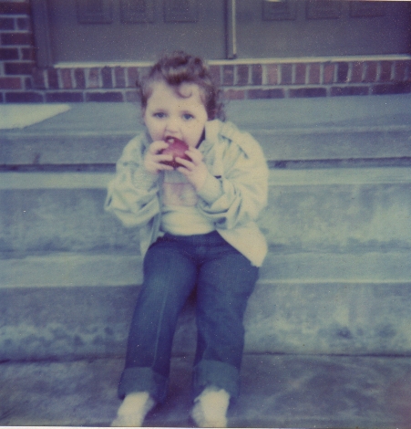 me eating an apple