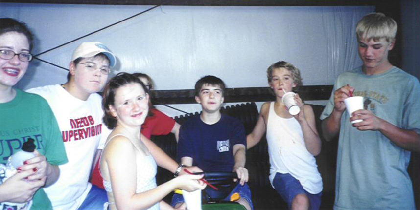 Jessica, Adam, Ashley (in front of Ann), Colin, Nick, and Eric