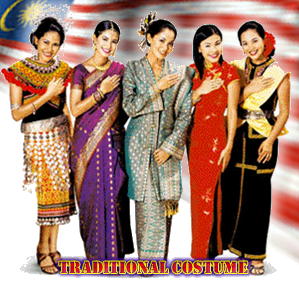 Traditional Costume: Iban,Indian,Malay,Chinese,Kadazan