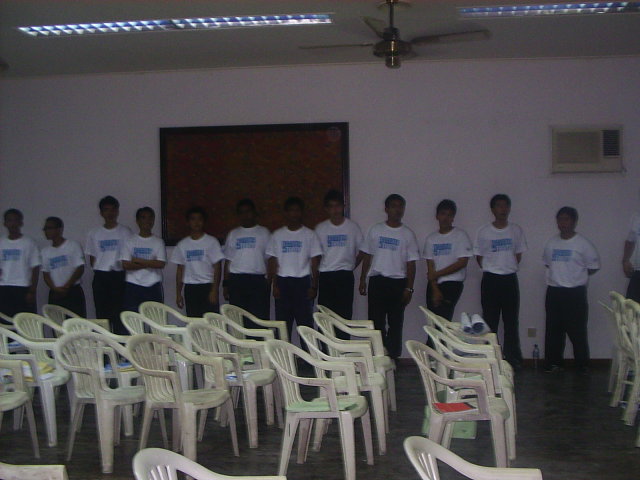 Stand at the back wall