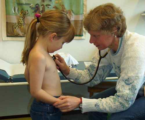 Dr. Inge Rohling bei der Untersuchung