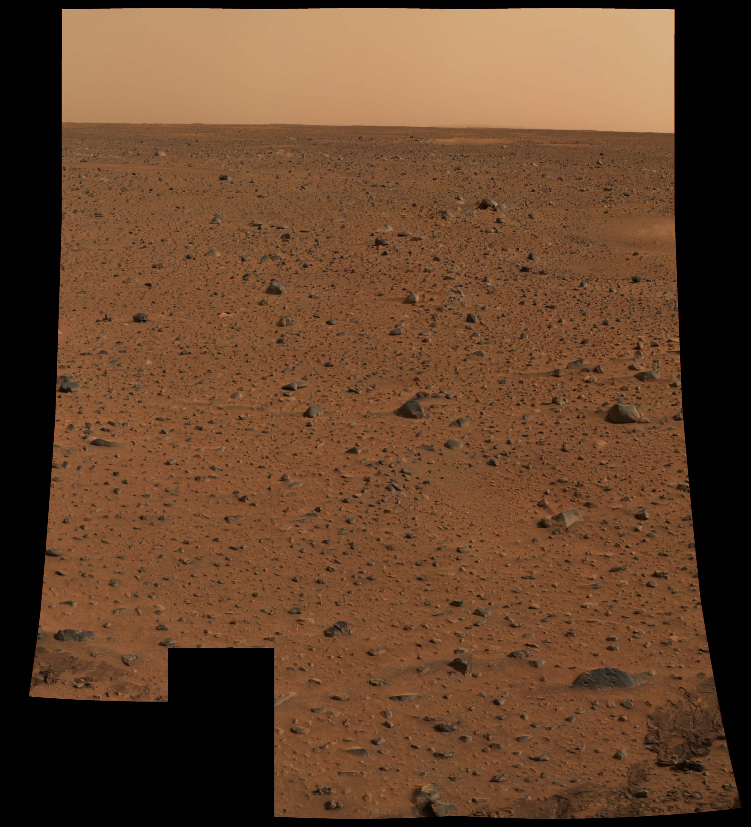 This is the first color picture taken by the Mars rover named Spirit. Image credit: NASA/JPL/Cornell Spirit Rover Picture